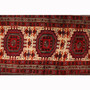 Quchan Persian Rug 13'11" x 2'7" - Antique Medallion Red, Blue Hand Knotted | pile detail | SKU 111827