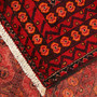 Baluch Persian Rug 6x3 ft - Semi Antique Mihrab Red, Blue Hand Knotted | corner detail | SKU 111836