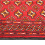 Turkmen Persian Rug 4x2 ft - Semi Antique Geometric, Turkmen Gul Crimson, Dark Red, Navy Blue Hand Knotted | pile detail | SKU 111837