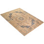 Sabzevar Persian Rug 9'4" x 6'5" - Semi Antique Medallion Crimson, Beige Hand Knotted | texture detail | SKU 111902