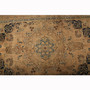 Sabzevar Persian Rug 9'8" x 6'3" - Semi Antique Medallion Crimson, Beige Hand Knotted | pile detail | SKU 111903