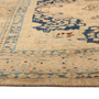 Sabzevar Persian Rug 9x6 ft - Semi Antique Medallion Crimson, Beige Hand Knotted | side view | SKU 111903