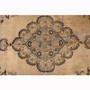 Tabriz Persian Rug 10x7 ft - Semi Antique Eslimi Medallion Cream, Camel, Brown Hand Knotted | pile detail | SKU 111904