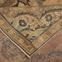 Tabriz Persian Rug 10x7 ft - Semi Antique Medallion Red, Cream Hand Knotted | corner detail | SKU 111904