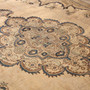Tabriz Persian Rug 10x7 ft - Semi Antique Medallion Red, Cream Hand Knotted | back view | SKU 111904