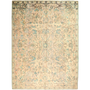 Tabriz Persian Rug 10'11" x 7'10" - Semi Antique Medallion Red, Cream Hand Knotted | front view | SKU 111907