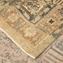 Tabriz Persian Rug 12x9 ft - Semi Antique Medallion Red, Cream Hand Knotted | corner detail | SKU 111908