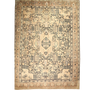 Tabriz Persian Rug 12x9 ft - Semi Antique Medallion (Toranj), Vase Cream, Camel, Brown Hand Knotted | front view | SKU 111908