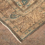 Tabriz Persian Rug 12'10" x 9'9" - Semi Antique Medallion Red, Cream Hand Knotted | corner detail | SKU 111909