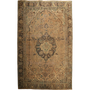 Tabriz Persian Rug 11'2" x 7'10" - Semi Antique Medallion Red, Cream Hand Knotted | front view | SKU 111911