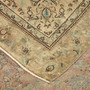 Tabriz Persian Rug 9x6 ft - Semi Antique Medallion Red, Cream Hand Knotted | texture detail | SKU 111912