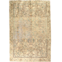 Tabriz Persian Rug 9'0" x 6'3" - Semi Antique Medallion Red, Cream Hand Knotted | front view | SKU 111912