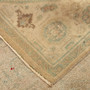 Tabriz Persian Rug 9x6 ft - Semi Antique Medallion Toranj Afshan Cream Beige Sage Green Hand Knotted | corner detail | SKU 111913