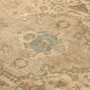 Tabriz Persian Rug 9x6 ft - Semi Antique Medallion Toranj Afshan Cream Beige Sage Green Hand Knotted | back view | SKU 111913