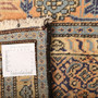 Ardabil Persian Rug 8x5 ft - Semi Antique Medallion Toranj, Herati Mahi Cream, Camel, Navy Blue Hand Knotted | full view | SKU 111917