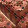 Turkmen Persian Rug 12x8 ft - Semi Antique Geometric Crimson, Navy Blue Hand Knotted | corner detail | SKU 111919