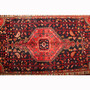 Tuyserkan Persian Rug 9'4" x 3'10" - Semi Antique Medallion Navy Blue, Blue Hand Knotted | pile detail | SKU 111921