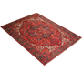 Heriz Persian Rug 10'9" x 8'2" - Semi Antique Medallion Red, Brown Hand Knotted | texture detail | SKU 111924