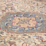 Nain Persian Rug 12x9 ft - Semi Antique Medallion Toranj, Shah Abbasi Cream, Beige, Navy Blue Hand Knotted | back view | SKU 111928