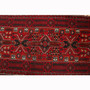 Baluch Persian Rug 13'9" x 3'3" - Semi Antique Mihrab Red, Blue Hand Knotted | pile detail | SKU 111930
