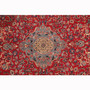 Kashmar Persian Rug 12'10" x 9'11" - Antique Afshan Crimson, Ivory Hand Knotted | pile detail | SKU 111933