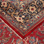 Kashmar Persian Rug 12'10" x 9'11" - Antique Afshan Crimson, Ivory Hand Knotted | corner detail | SKU 111933