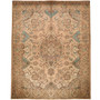 Tabriz Persian Rug 12'12" x 10'0" - Semi Antique Medallion Red, Cream Hand Knotted | front view | SKU 111934