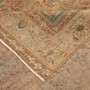 Tabriz Persian Rug 13'5" x 9'6" - Semi Antique Medallion Red, Cream Hand Knotted | corner detail | SKU 111935