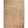 Tabriz Persian Rug 10'10" x 7'10" - Semi Antique Medallion Red, Cream Hand Knotted | front view | SKU 111941