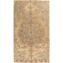 Tabriz Persian Rug 8'2" x 4'7" - Semi Antique Medallion Red, Cream Hand Knotted | front view | SKU 111942
