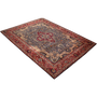 Kashmar Persian Rug 13x9 ft - Semi Antique Afshan Crimson, Ivory Hand Knotted | texture detail | SKU 111944