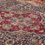 Kashmar Persian Rug 13x9 ft - Semi Antique Shah Abbasi, Medallion (Toranj) Navy Blue, Madder Red, Ivory Hand Knotted | back view | SKU 111944
