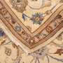 Kashmar Persian Rug 8x3 ft - Semi Antique Afshan All-Over, Shah Abbasi Cream, Camel, Blue Hand Knotted | corner detail | SKU 111945