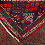 Joshaqan Persian Rug 8x5 ft - Semi Antique Medallion Geometric Madder Red, Navy Blue, White Hand Knotted | corner detail | SKU 111948
