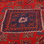 Josheghan Persian Rug 8'7" x 5'2" - Semi Antique Geometric Crimson, Navy Blue Hand Knotted | back view | SKU 111948