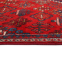 Joshaqan Persian Rug 8x5 ft - Semi Antique Medallion Geometric Madder Red, Navy Blue, White Hand Knotted | side view | SKU 111948