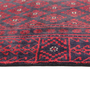 Baluch Persian Rug 8x3 ft - Semi Antique Diamond Lattice, Geometric Dark Red, Navy Blue, Madder Red Hand Knotted | side view | SKU 111949