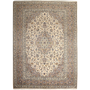 Ardakan Persian Rug 11'10" x 8'6" - Semi Antique Medallion Ivory, Beige Hand Knotted | front view | SKU 111950