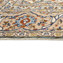 Kashan Persian Rug 12x8 ft - Semi Antique Shah Abbasi, Medallion (Toranj) Cream, Camel, Brown Hand Knotted | side view | SKU 111951