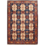 Varamin Persian Rug 5x3 ft - Semi Antique Afshan All-Over, Shah Abbasi Cream, Navy Blue, Madder Red Hand Knotted | front view | SKU 111952