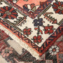 Bakhtiari Persian Rug 9'8" x 7'1" - Semi Antique Medallion Blue, Crimson Hand Knotted | corner detail | SKU 111954