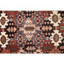 Bakhtiari Persian Rug 9'8" x 7'1" - Semi Antique Medallion Blue, Crimson Hand Knotted | pile detail | SKU 111954