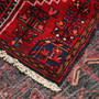 Tuyserkan Persian Rug 8'10" x 2'7" - Semi Antique Medallion Navy Blue, Blue Hand Knotted | corner detail | SKU 112001