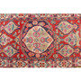 Ardabil Persian Rug 12'10" x 3'9" - Semi Antique Medallion Turquoise, White Hand Knotted | pile detail | SKU 112002
