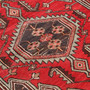 Mazlaghan Persian Rug 3'10" x 2'7" - Semi Antique Medallion Navy Blue, Crimson Hand Knotted | side view | SKU 112003