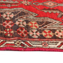 Mazlaghan Persian Rug 3'10" x 2'7" - Semi Antique Medallion Navy Blue, Crimson Hand Knotted | pile detail | SKU 112003
