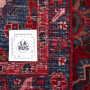 Mashad Persian Rug 10'6" x 6'11" - Semi Antique Medallion Crimson, Ultramarine Hand Knotted | full view | SKU 110007