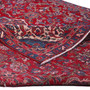 Mashad Persian Rug 10'6" x 6'11" - Semi Antique Medallion Crimson, Ultramarine Hand Knotted | detail view | SKU 110007