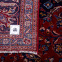 Kashan Persian Rug 13x9 ft - Semi Antique Medallion (Toranj), Shah Abbasi Crimson, Navy Blue, Cream Hand Knotted | full view | SKU 110102