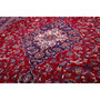 Kashan Persian Rug 13x9 ft - Semi Antique Medallion Crimson, Navy Blue Hand Knotted | side view | SKU 110102